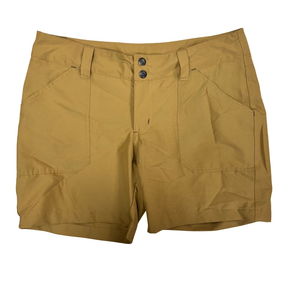 Patagonia Borderless Shorts Womens 6 Tan Mustard Ripstop Hiking